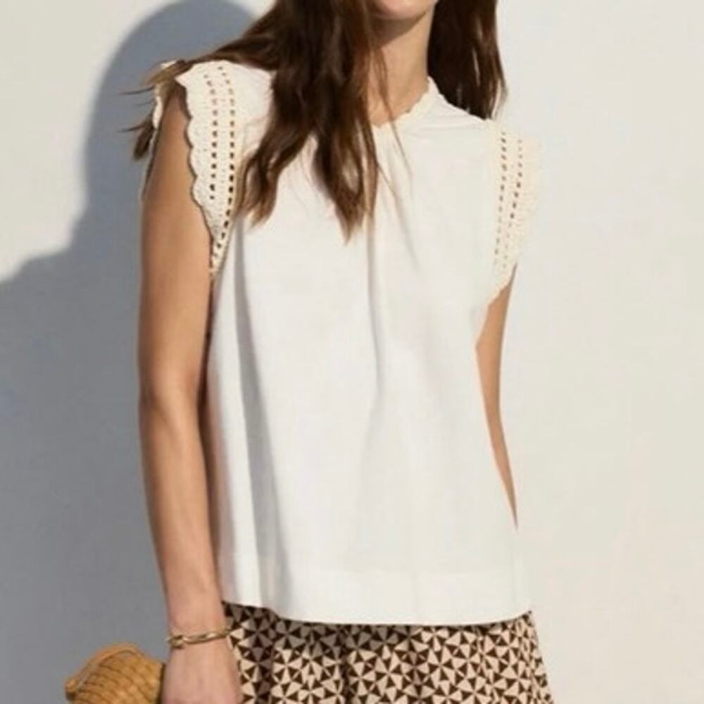 Dress To white Crochet  trim Top  Large